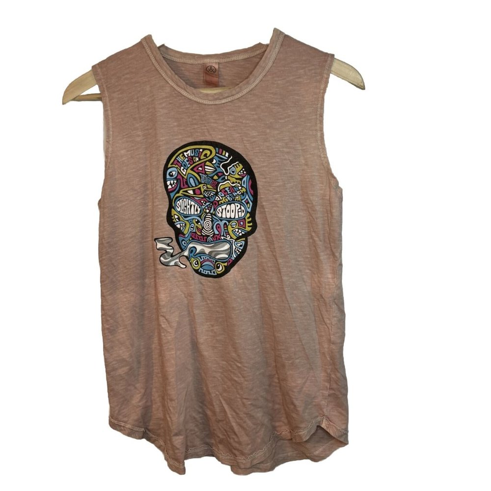 Slightly Stoopid Muscle Tank Concert Shirt Smoking Skull Women’s Small Rare!